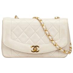 Chanel White Quilted Lambskin Chain Flap 6