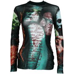 Jean Paul Gaultier Sheer Faces Profiles Graffitis Unisex Top 6