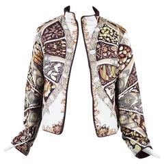 Hermes Multicolor Silk "Aux Pays Des Epices" Print Reversible Jacket 9