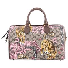 Gucci Boston Bag Bengal Print GG Coated Canvas Medium