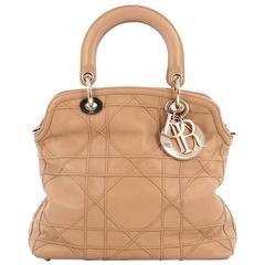Christian Dior Granville Satchel Cannage Quilt Leather