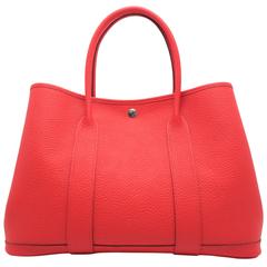 Hermes Garden Party 36 Rouge Tomate Vache Country Leather Tote Bag