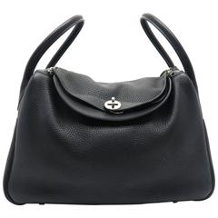 Hermes Lindy 34 Noir Taurillon Clemence Leather Shoulder Bag For Sale at  1stDibs