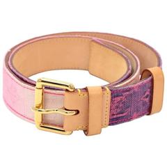 Louis Vuitton Pink Purple Ceinture Monogram Denim Belt Size 80/32 