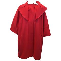 Versace Collection Red Large Collared Coat
