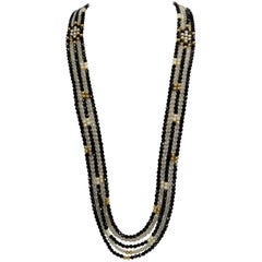 Striking Long Chanel inspired Multi Strand Swarovski Crystal Runway Necklace