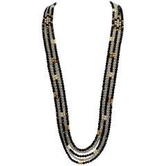 Striking Long Chanel inspired Multi Strand Swarovski Crystal Runway Necklace