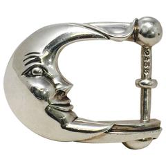 Kieselstein Cord Sterling Silver Moonface Belt Buckle 12