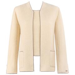CHANEL Identification A/W 1999 Cream Cashmere Jacket Cardigan Shell Twinset 3