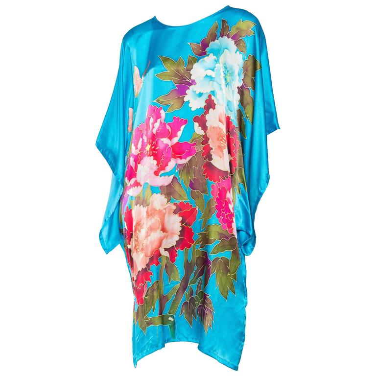 Teal Principessa Italian Silk Midi Tunic main image 0