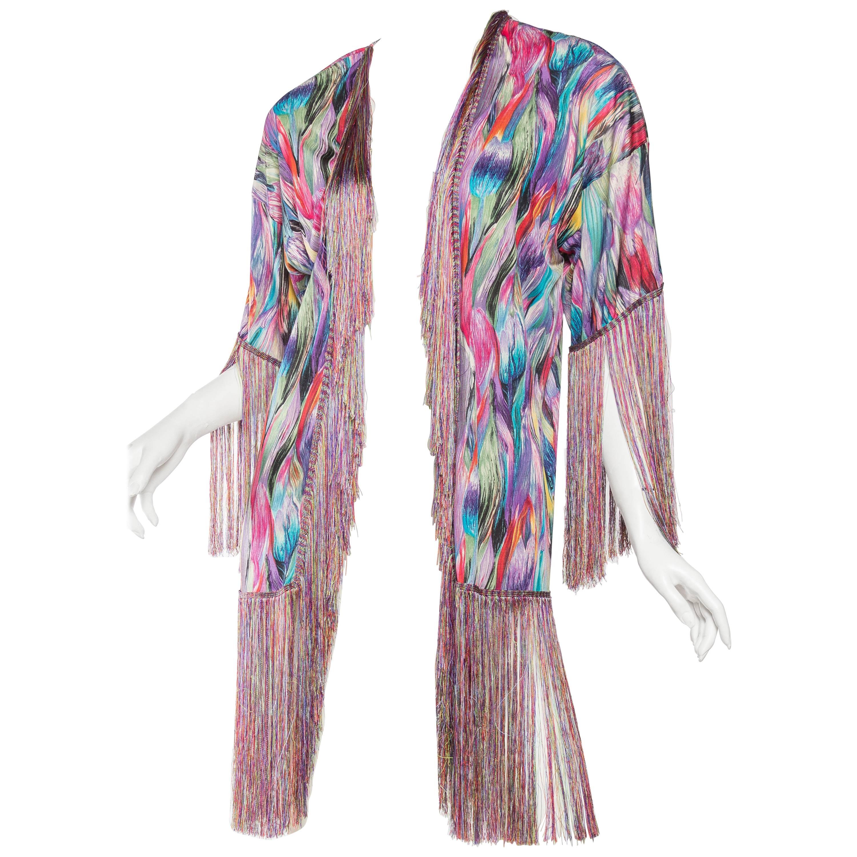 1970s Missoni Fringed Silk Jersey Kimono