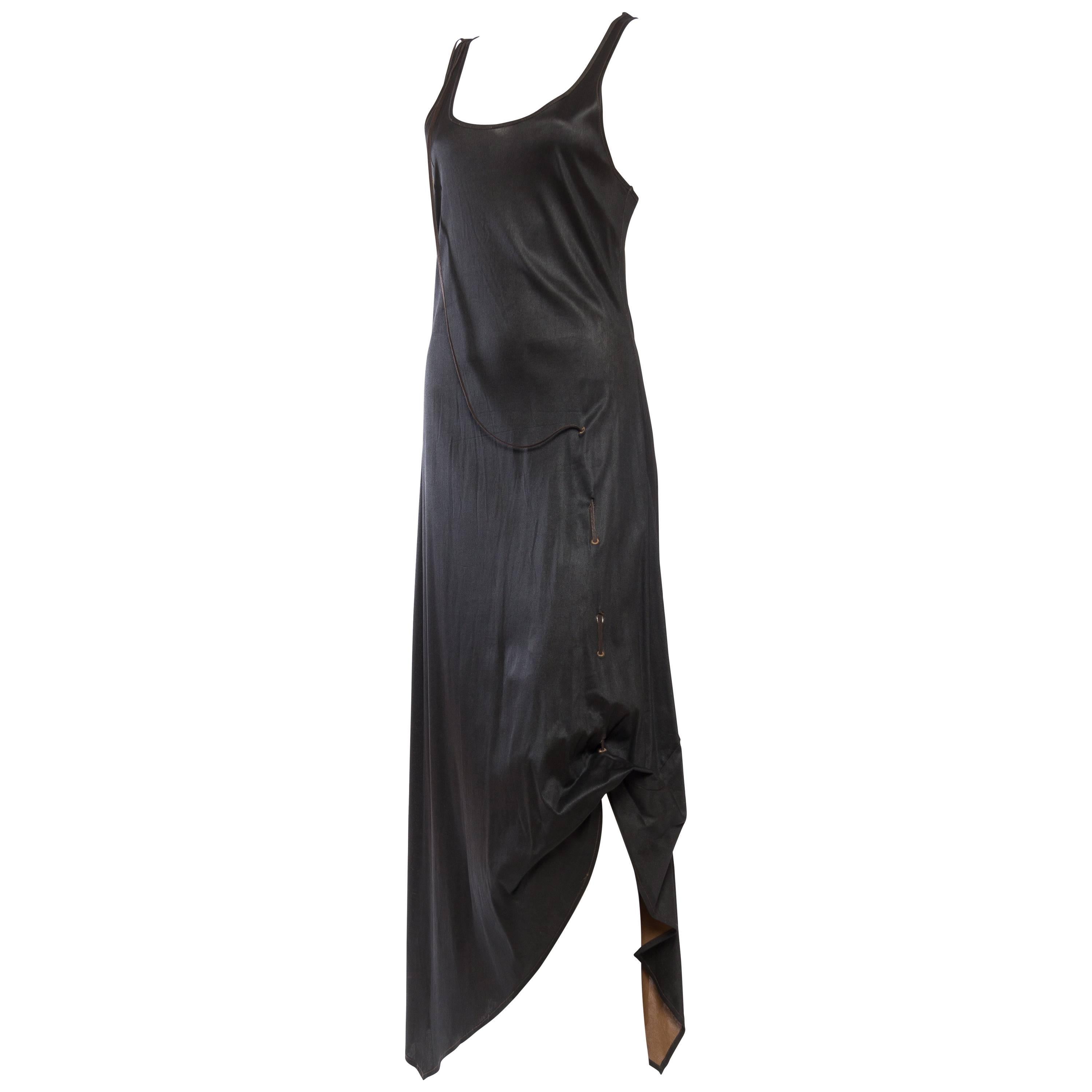 Vintage JEAN PAUL GAULTIER Cage Cutout Shoulder Bodycon Black Dress at ...