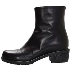 Giuseppe Zanotti Black Leather Ankle Boots Sz 38 5