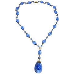 Deco Vintage 1930s Czech Crystal Drop Necklace 10