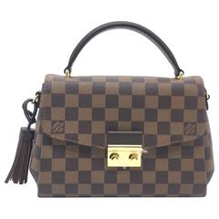 Used Louis Vuitton Croisette Brown Damier Canvas Top Handle Bag
