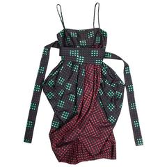 Alexander McQueen Black, Green and Red Dress Size 40IT