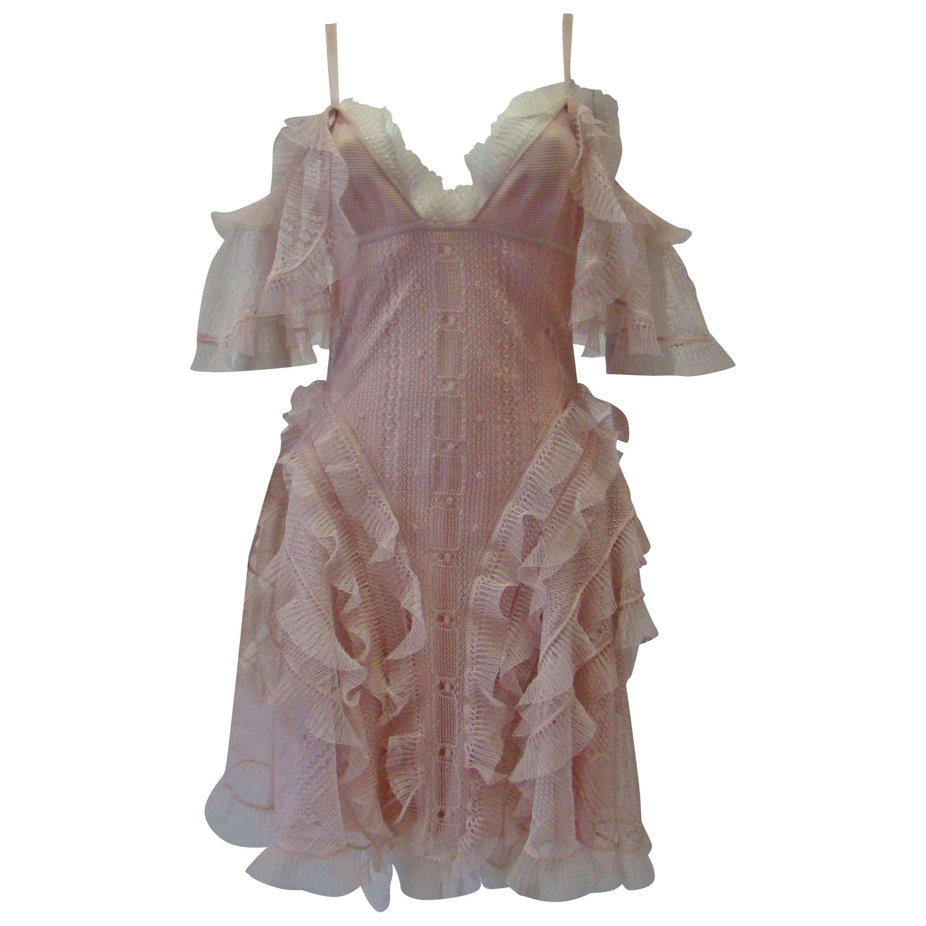 Alexander McQueen Silk Sheer Cocktail Dress For Sale
