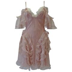 Retro Alexander McQueen Silk Sheer Cocktail Dress