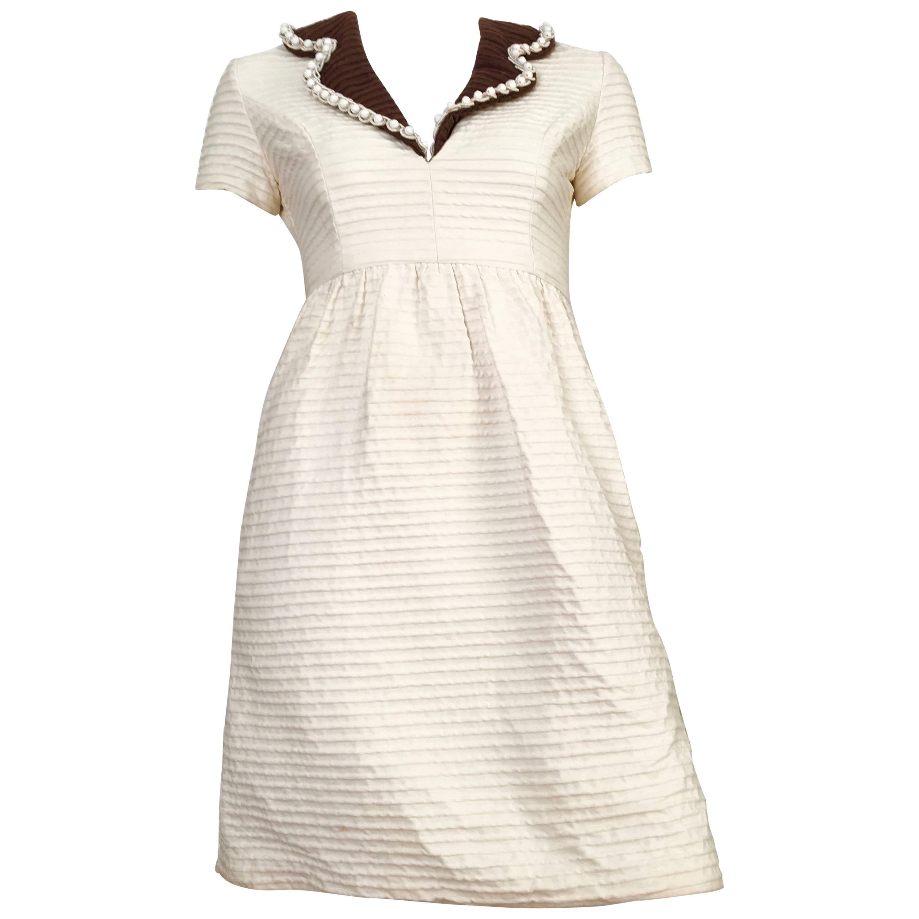 Oscar de la Renta Cotton Dress with Pockets Size 2. For Sale