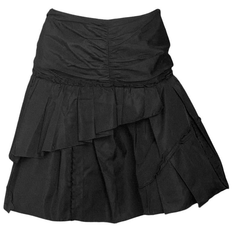 Marc Jacobs Black Pleated Taffeta Skirt sz US4