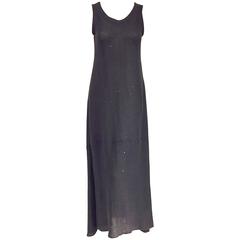 Brunello Cucinelli's Brilliantl Gunmetal Silk and Linen Long Dress 5