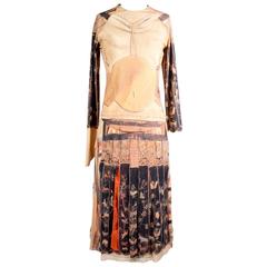 Vivienne Tam Printed Mesh Shirt and and Skirt circa 1990s 9