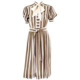 Albert Nipon Silk Striped Vintage 2 pc. Dress With Bow
