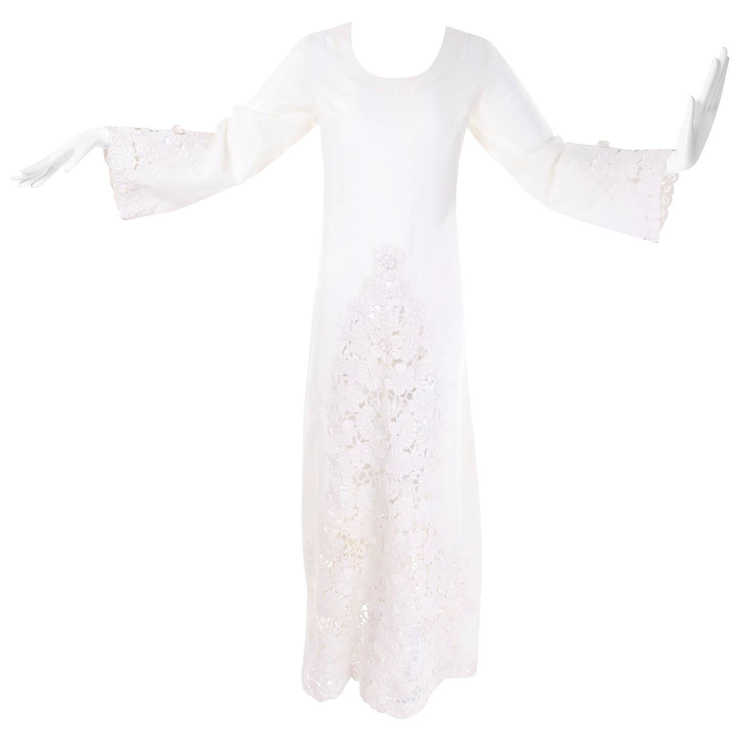 Shangri La Hotel Singapore Vintage Dress or Wedding Gown With Guipure Lace