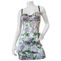 Dolce & Gabbana Purple Rose Print Dress