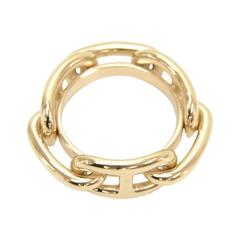 Hermes Regate Chain Gold Tone Scarf Ring