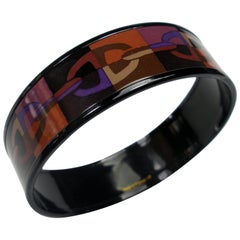 Hermes Optique Chaine D'Ancre Enamel Bracelet PM 6 cm / Black Limited Edition