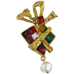 Christian Lacroix Vintage Rainbow Brooch