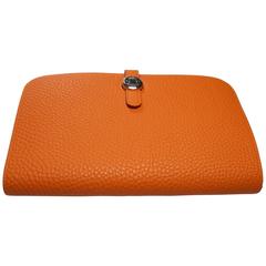 Wallet Dogon duoTogo Leather Orange Color Palladium HW / BRAND NEW 