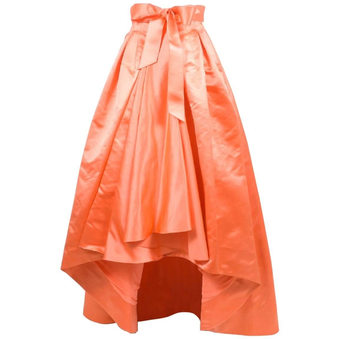Christian Dior Pre Fall 2013 "Jennifer Lopez" Coral Silk Full Ball Skirt SZ 6 For Sale