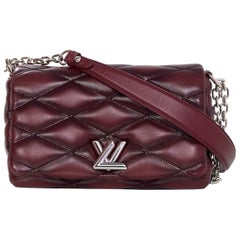Louis Vuitton Burgundy Leather GO-14 Malletage PM Quilted Twist Bag rt. $3950