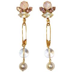21st Century Modern Pink Gold and Pearl Earrings 