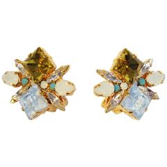 Elegant Swarovski Crystal Cluster Earrings Elegant Swarovski Crystal Cluster Earrings