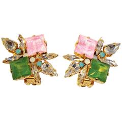 Stunning Swarovski Crystal Cluster Earrings Stunning Swarovski Crystal Cluster Earrings