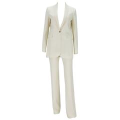 Nouveau 2760 $ GUCCI Satin albâtre pantalon femme Suit It. 40 - US 4