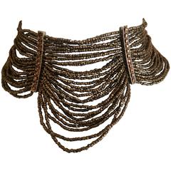  Christian Dior by John Galliano Multi Strand Bronze "Massai " Choker Necklace