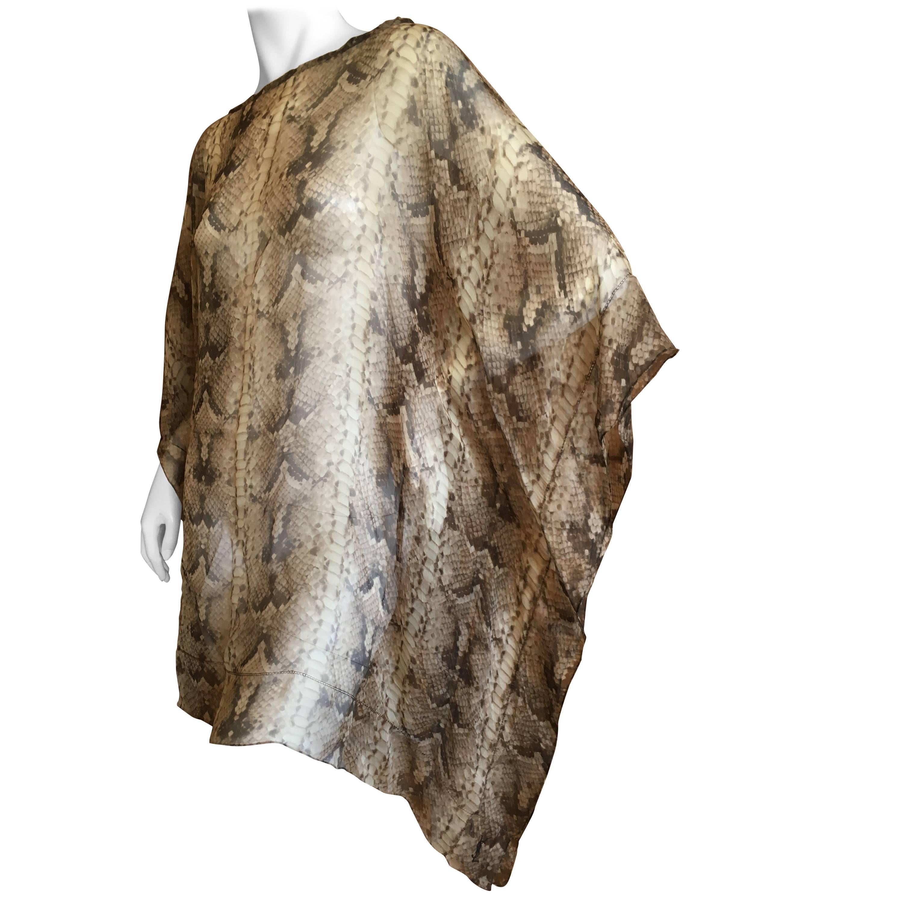 YSL by Tom Ford Mombasa Collection Snake Print Silk Beach Cover Poncho For Sale