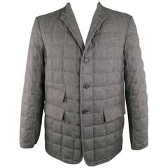 Men's BLACK FLEECE 44 Dark Gray Quilted Down Wool Sport Coat Jacket 9