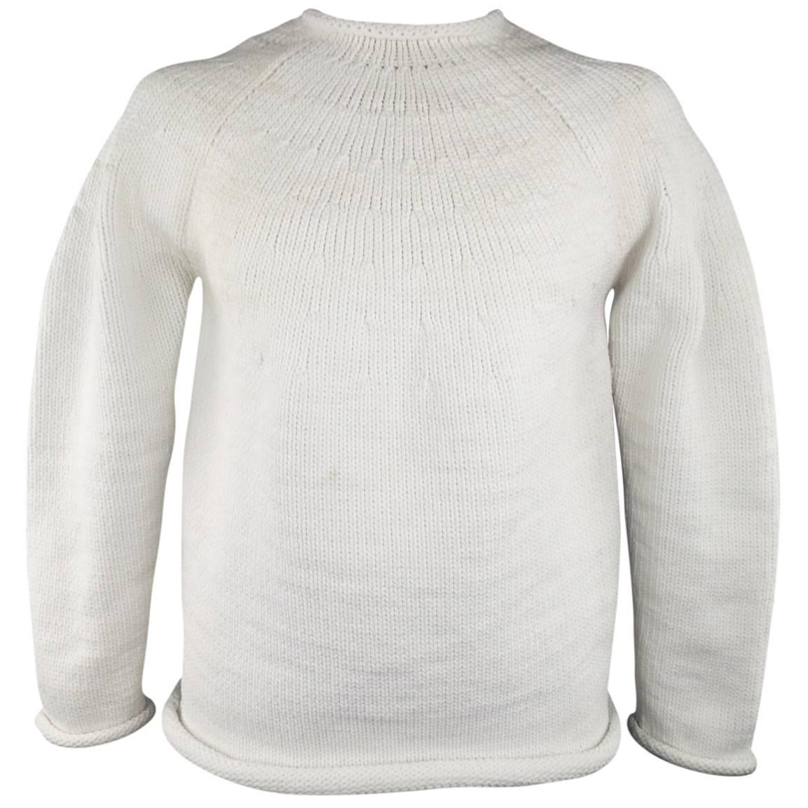 Yohji Yamamoto Off White Oversized Starched Sweater