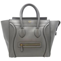 Celine Mini Luggage Grey Calfskin Leather Tote Bag 1