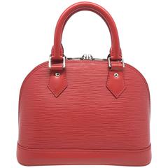 Louis Vuitton Alma BB Red Epi Leather Satchel Bag
