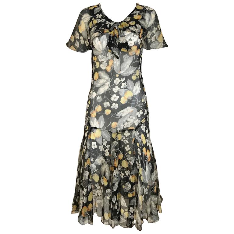 black and orange floral dress