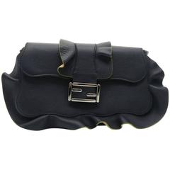 Fendi Black Calfskin Leather Shoulder Bag