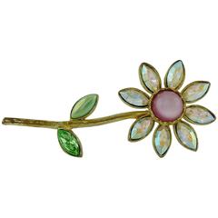 Christian Lacroix Vintage Jewelled Flower Brooch 11