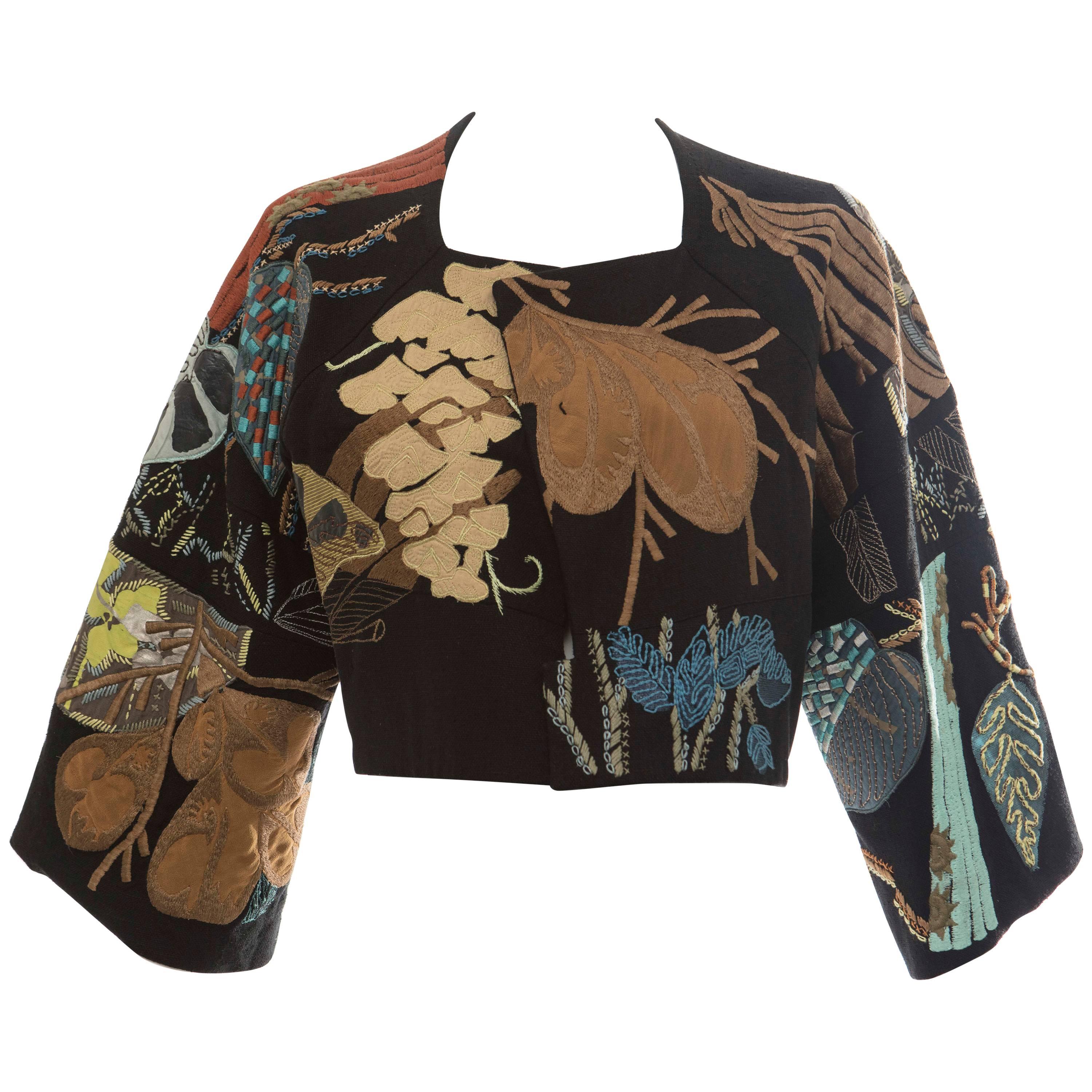 Dries Van Noten Black Silk Embroidered Jacket, Spring - Summer 2006