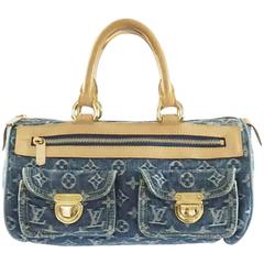 Louis Vuitton Denim Monogram Top Handle Bag - 2005 11